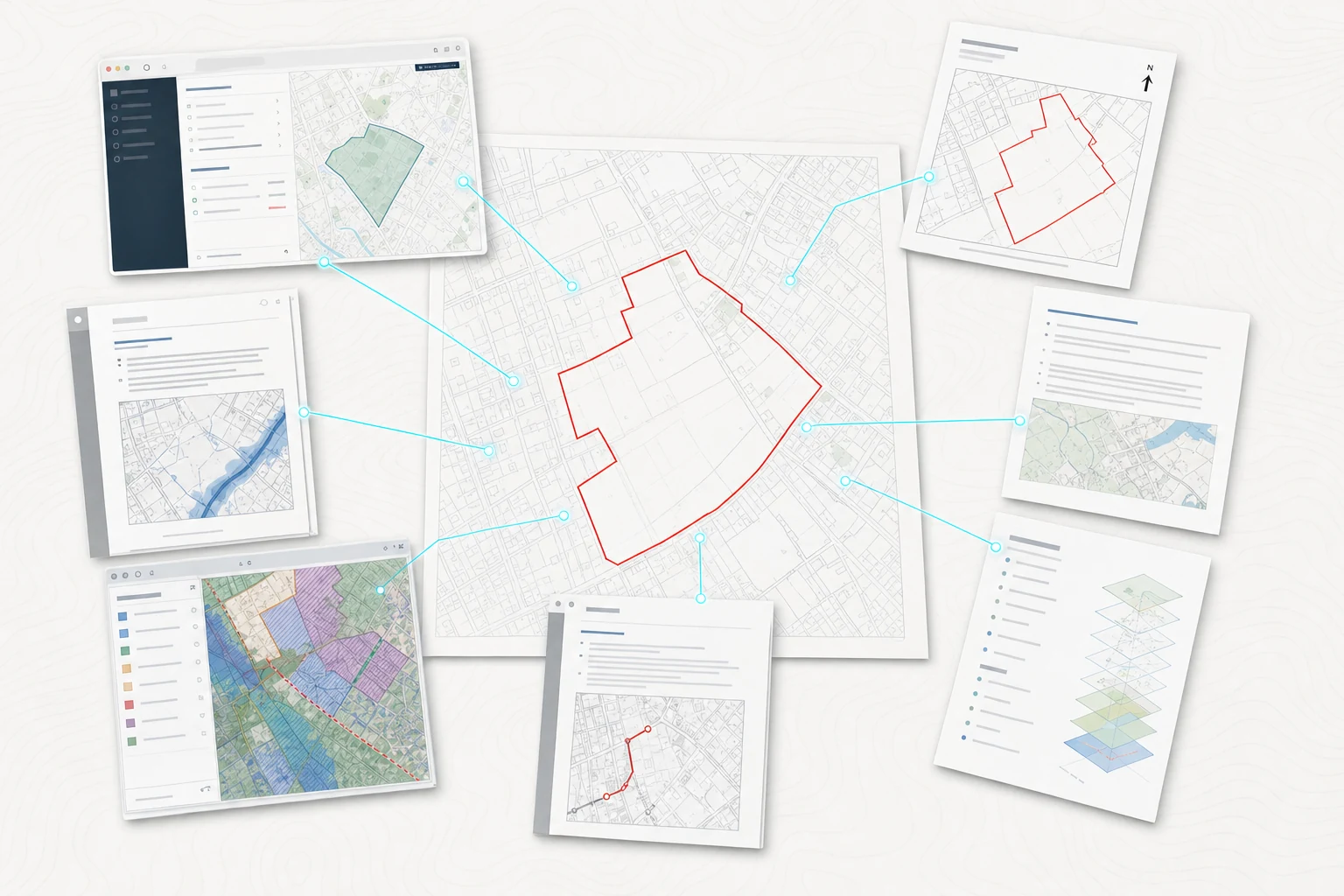 Planning, title, flood, constraint and transport evidence connected to one red-line site boundary
